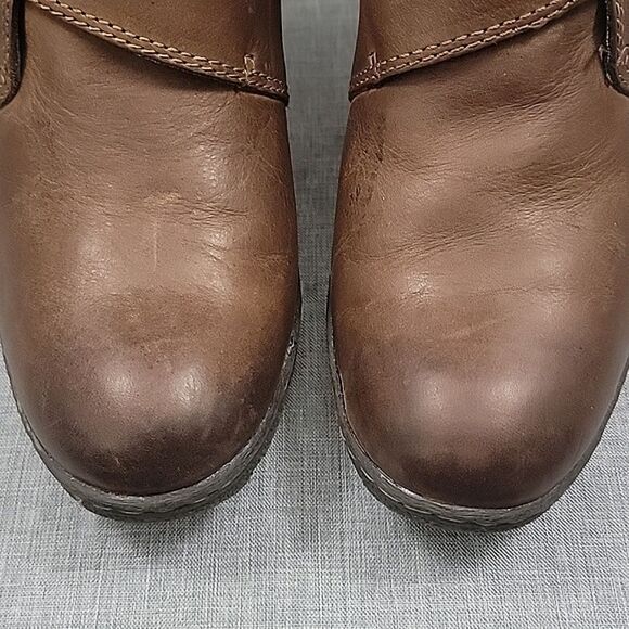 Born B.o.c Leather Brown Monk Strap ankle boots, Boho, slip-on, Women's sz 8.5 - Picture 3 of 12